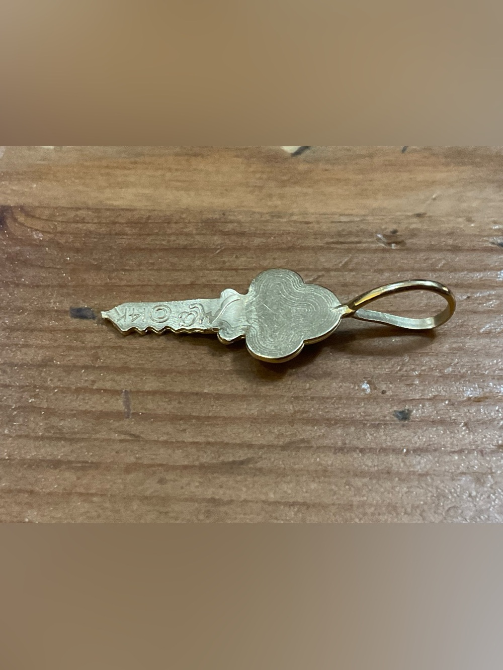 Vintage: Key to anyone heart  delicate/dainty fine 14k.yellow gold Key charm/